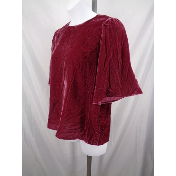 ModCloth Velvet Flutter Sleeve Top Blouse Size XL - Picture 3 of 8